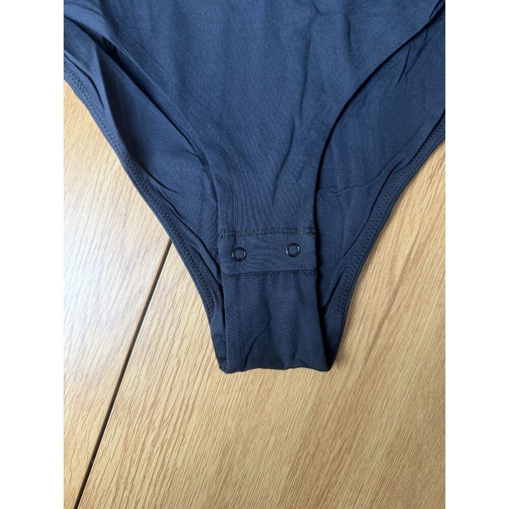 NWT Avidlove Women’s Black Square-Neck Sleeveless Neck Bodysuit Soft Large - Picture 2 of 3